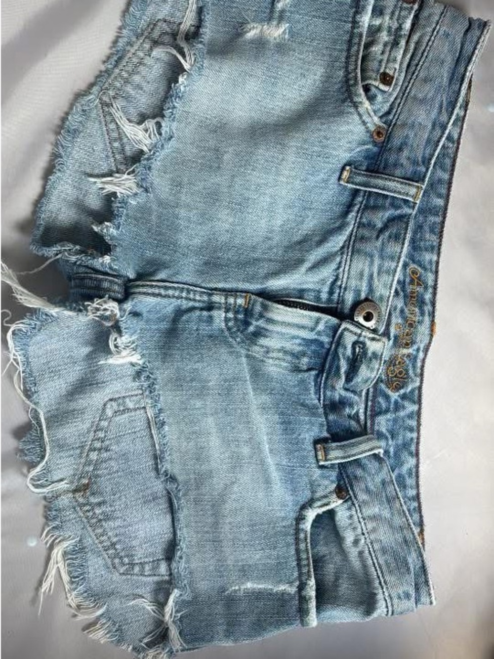 American Eagle Outfitters Light Blue Distressed Denim Cutoff Shorts